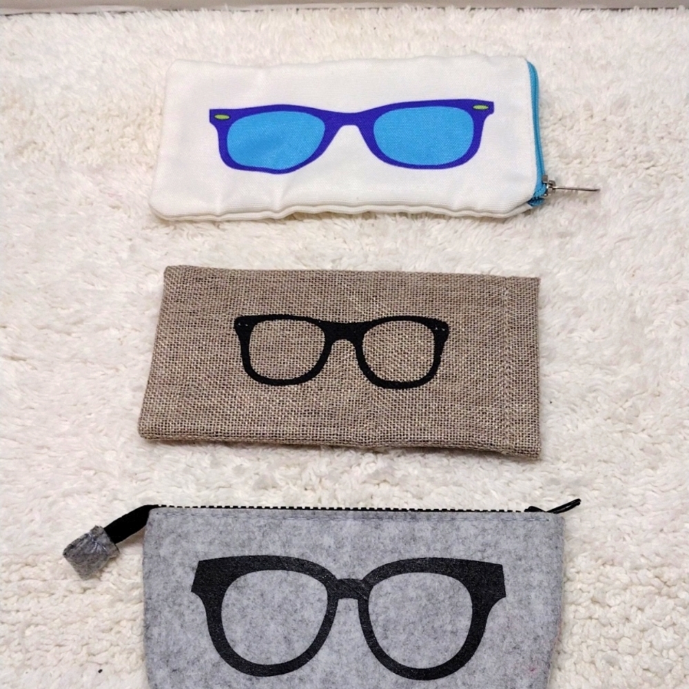 Eyewear Soft Zipper Pouch Lot of 3 EC# AAA